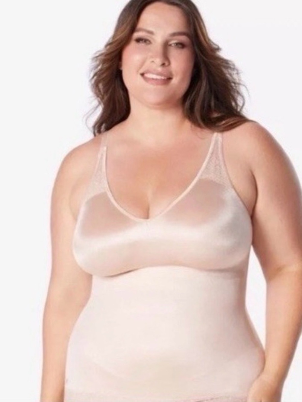 NEW RUBY RIBBON PIN UP CAMI WOMENS size 46 Pale Nude Lace Shapewear 3XL